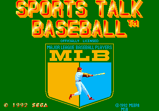 Sports Talk Baseball (USA) Title Screen